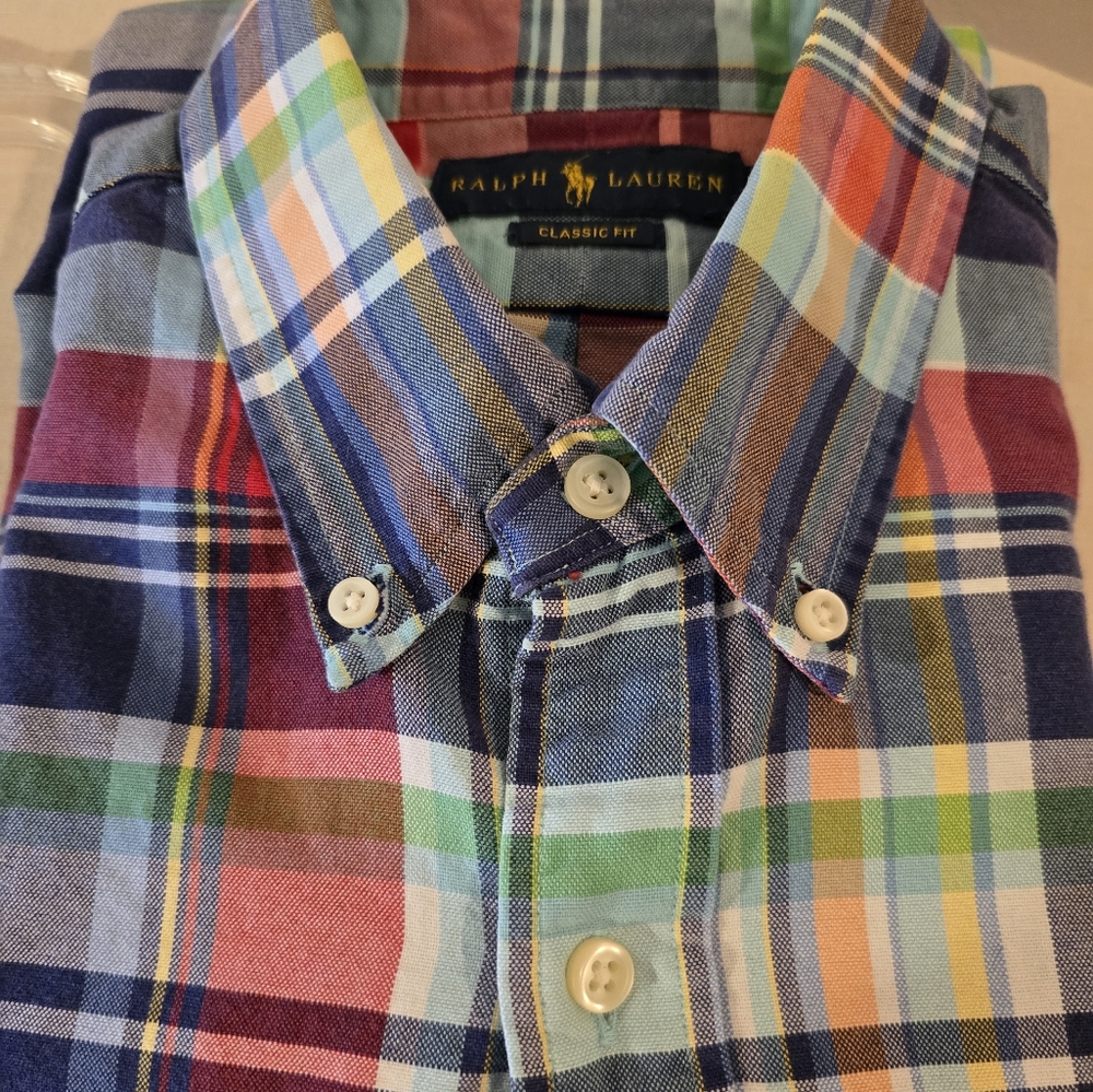 Ralph Lauren Men's Multicolor Plaid Button-Down Shirt L-Classic Fit - Picture 4 of 4